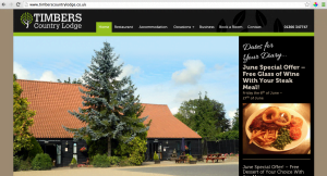 Timbers Country Lodge Website Homepage